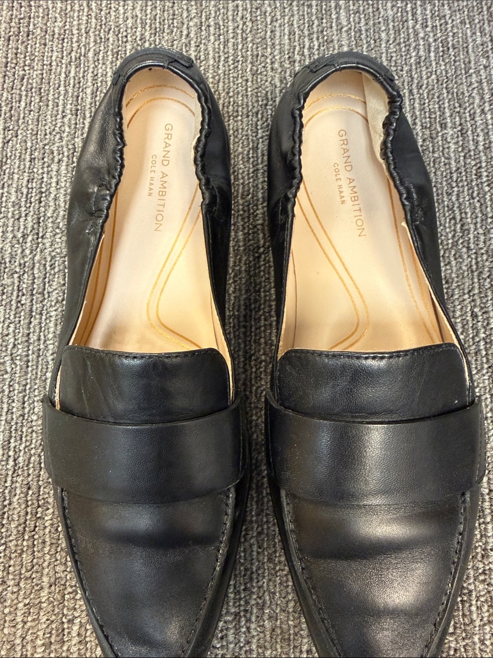Cole Haan Black Pointed Toe Loafers - Size 7 - Picture 3 of 10